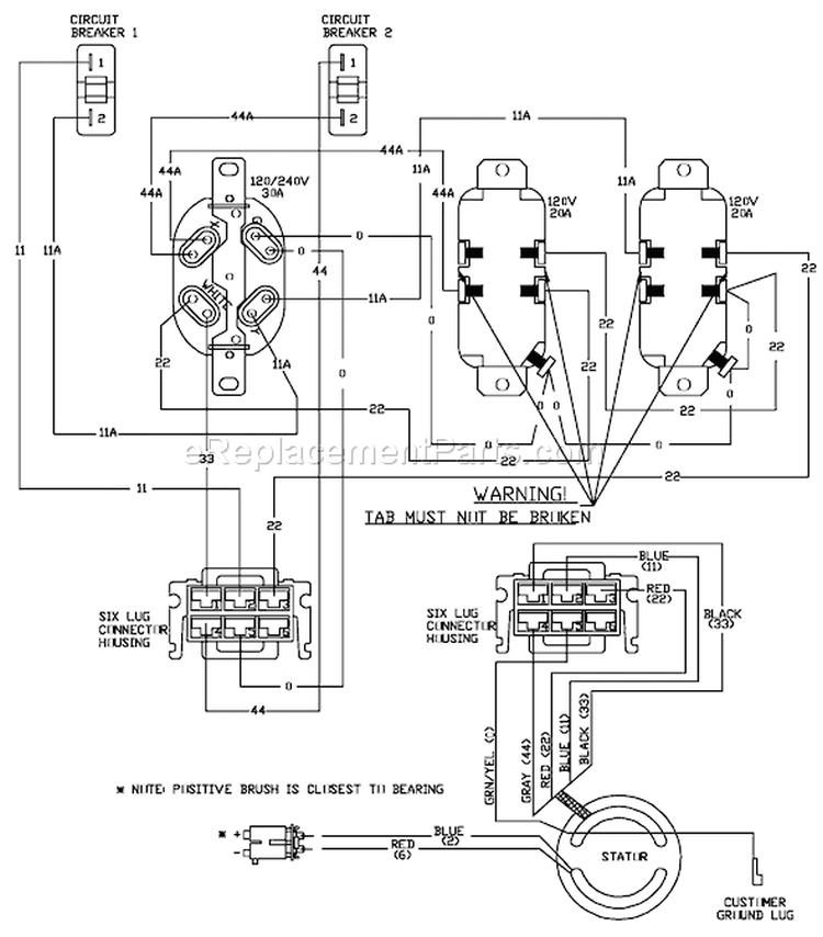 Page E Diagram and Parts List for 1646-2  Briggs and Stratton Generator